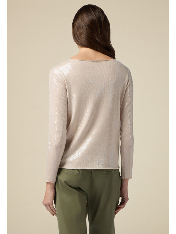 Oltre Oltre Cardigan M089J105027N002 Écru Slim Fit