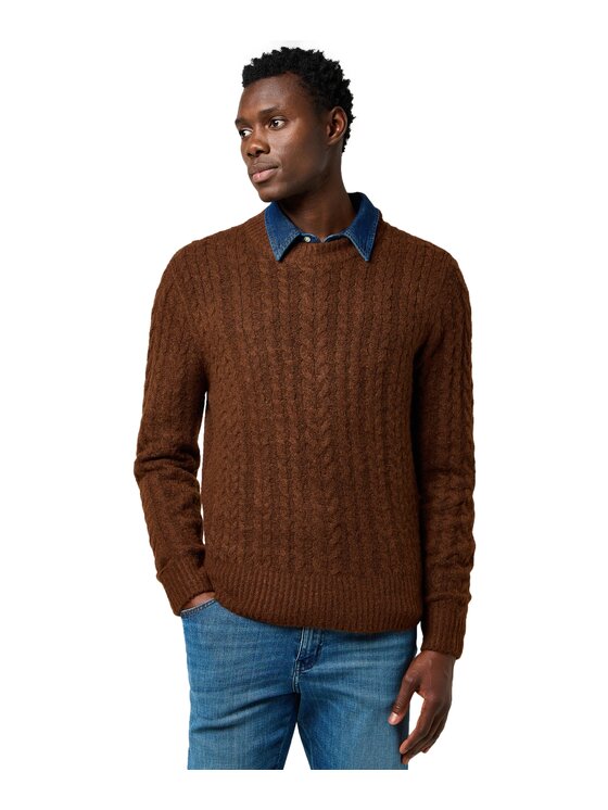 Wrangler Wrangler Sweter 112371665 Brązowy Regular Fit