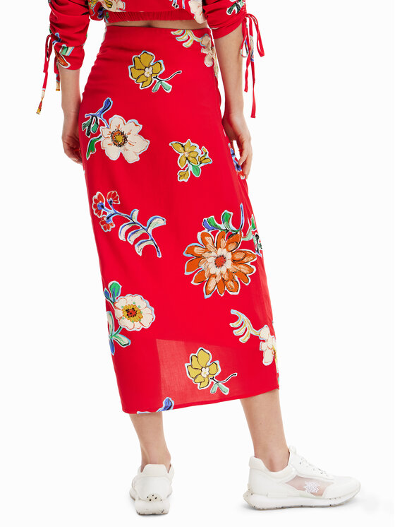 Desigual Desigual Ceruzaszoknya Crimea 23SWFW22 Piros Slim Fit