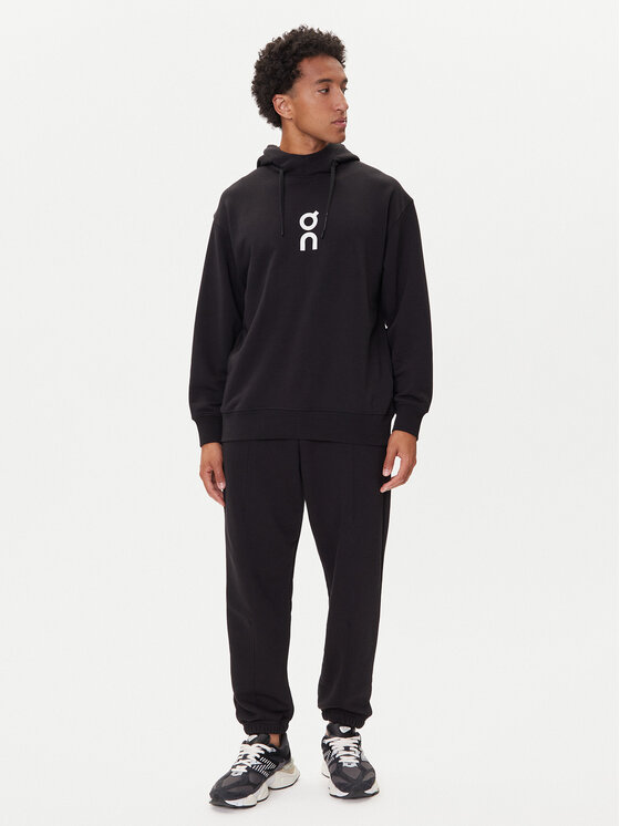 On On Majica dugih rukava Club Hoodie 1ME1003 Crna Relaxed Fit