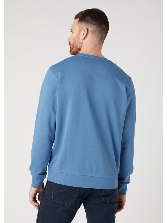 Wrangler Wrangler Bluza SEASONAL CREW Niebieski Regular Fit