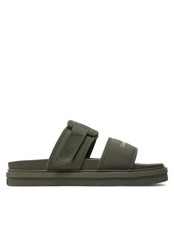 Şlapi Calvin Klein Jeans Double Bar Sandal Wb In Br YM0YM00946 Verde