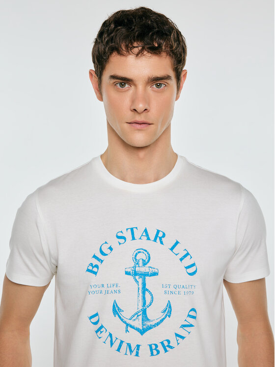 BIG STAR BIG STAR T-Shirt KARTES Biały Basic Fit