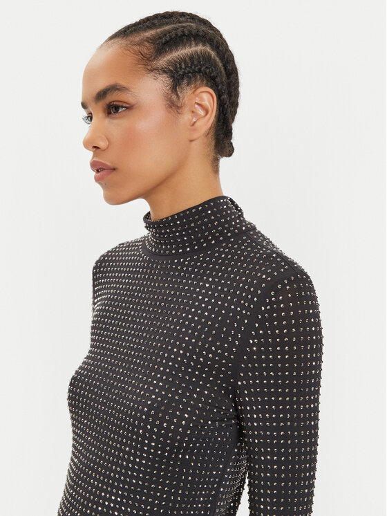 PINKO Pinko Bluză cu gât Koch 104453 A288 Negru Regular Fit