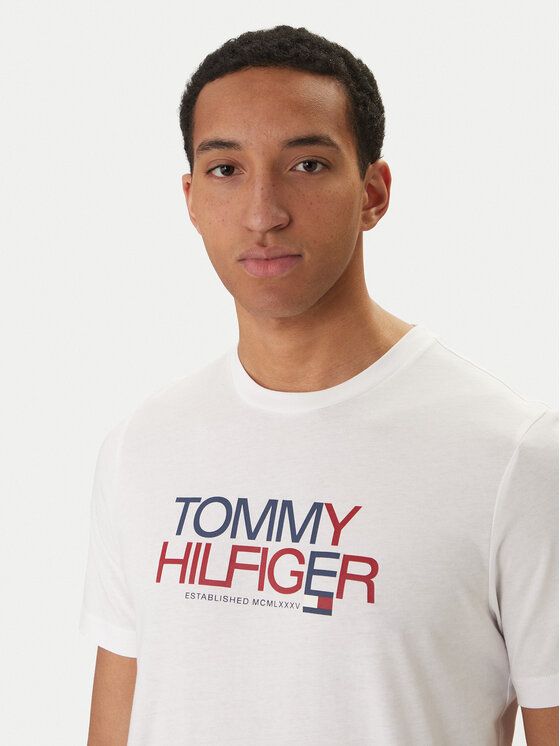 Tommy Hilfiger Tommy Hilfiger Tričko Brand Love Big Text MW0MW42369 Biela Regular Fit