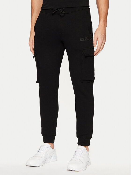Guess Pantaloni da tuta Z4YB08 K9V31 Nero Regular Fit, taglia : L