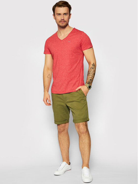 Tommy Jeans Medžiaginiai šortai Scanton DM0DM11076 Žalia Slim Fit •  Modivo.lt