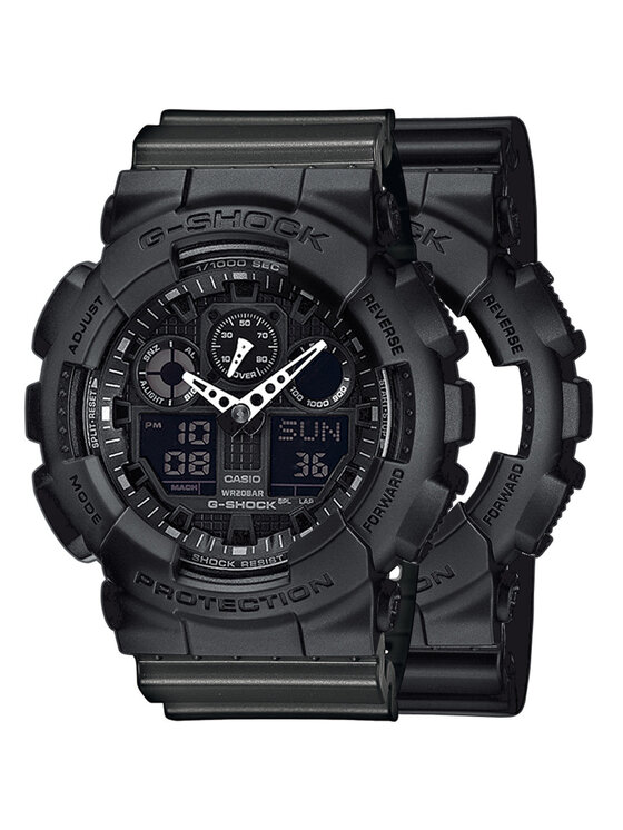 Casio Casio Hodinky SET GA-100-1A1ER + BEZEL 10358741 + PASEK 10467764 Černá