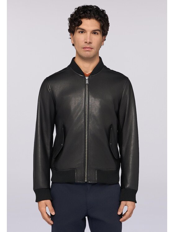 Trussardi Trussardi Kurtka skórzana R302M000005N033 Czarny Regular Fit