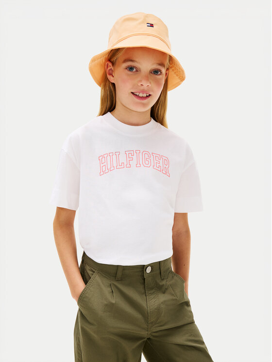 Tommy Hilfiger Tricou KG0KG09523 Alb Regular Fit