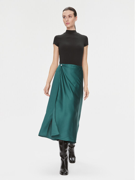Samsøe Samsøe Samsøe Samsøe Fustă midi Victoria Bias F23300149 Verde Regular Fit
