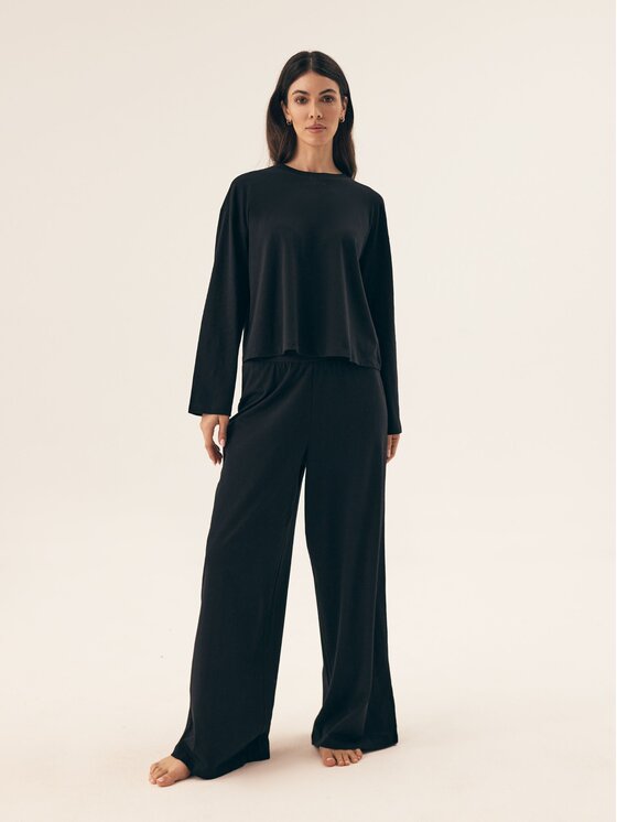 Esotiq Esotiq Longsleeve 42648 Czarny Regular Fit
