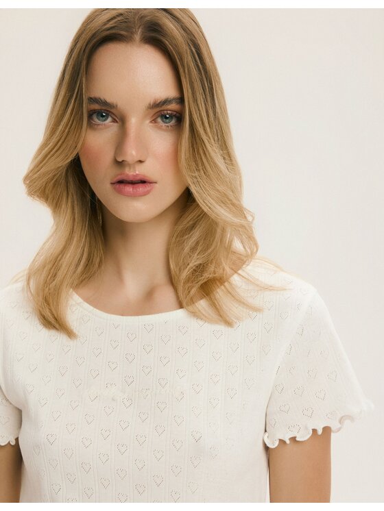 Esotiq Esotiq Piżama 44672 Biały Regular Fit