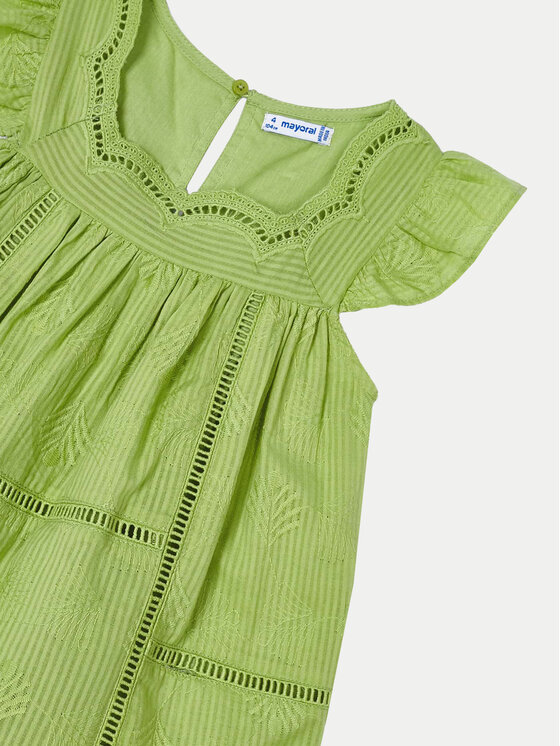 Mayoral Mayoral Vestito estivo 3930 Verde Regular Fit