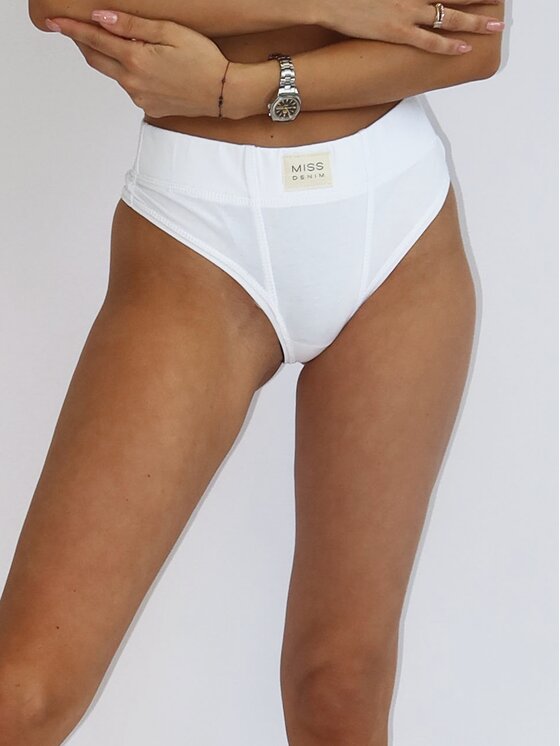 MissDenim MissDenim Brazílske nohavičky s vysokým pásom Brazilian Panties Biela