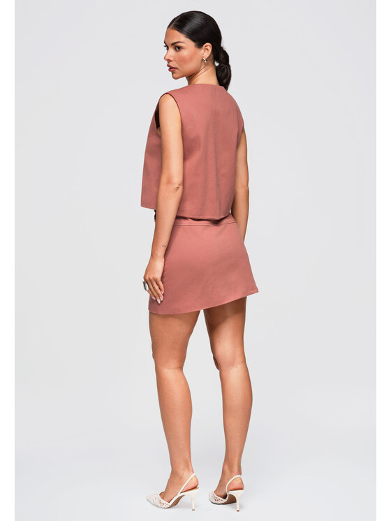 Ombre Ombre Kamizelka OW-VE-E0006 Czerwony Loose Fit