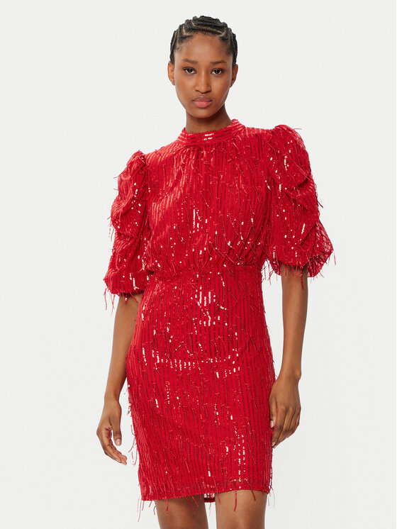 YAS YAS Cocktail obleka Elza 26035567 Rdeča Regular Fit