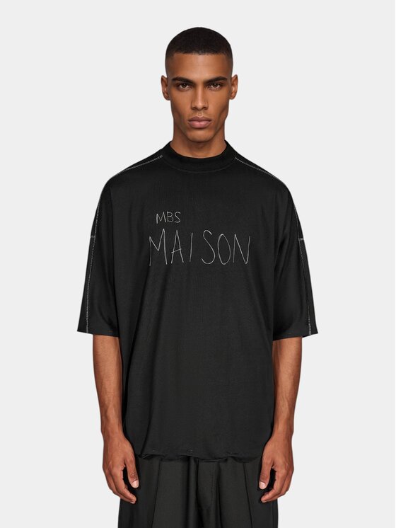 MADE BY SOCIETY MADE BY SOCIETY T-Shirt Interlock - T18021 Czarny Basic Fit