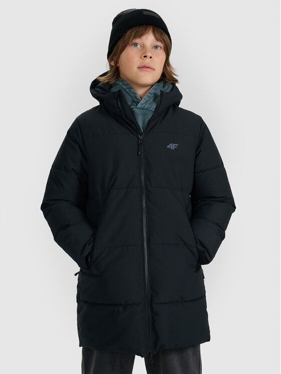 4F 4F Płaszcz zimowy OUTERWEAR Czarny Regular Fit