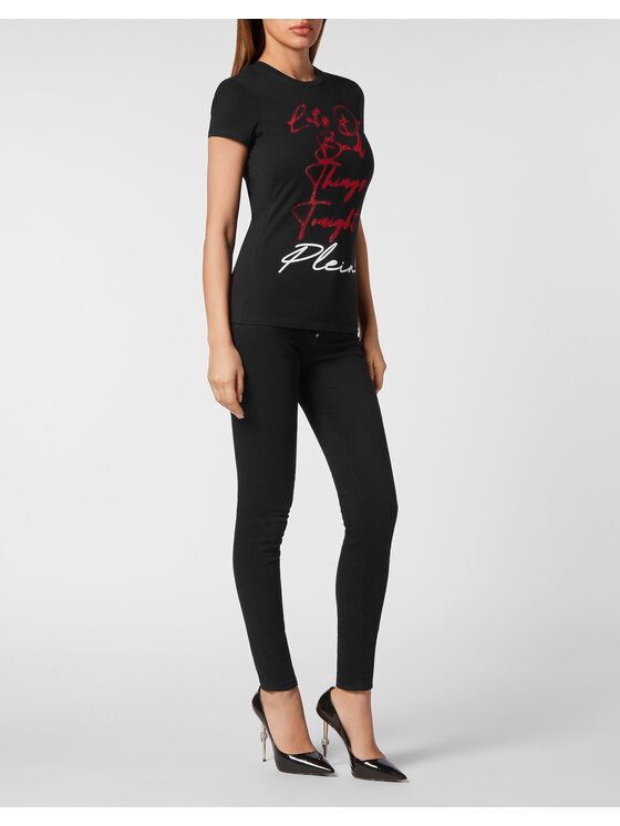 PHILIPP PLEIN PHILIPP PLEIN T-shirt 19383 Nero Skin Tight Fit