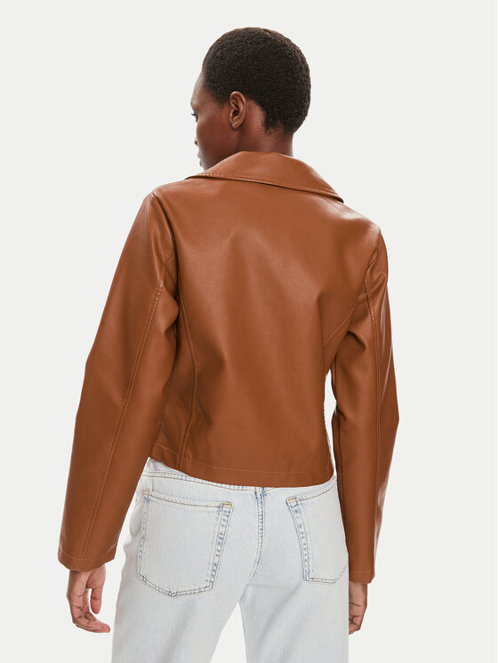 Brave Soul Brave Soul Giacca in similpelle LJK-SVEATAN Marrone Straight Fit