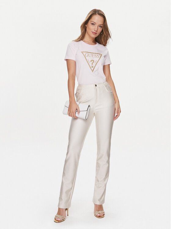 Guess Guess Tričko W4RI69 J1314 Ružová Regular Fit