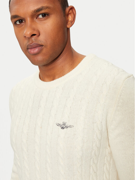 Aeronautica Militare Aeronautica Militare Pulover 242MA1484L417 Bela Regular Fit