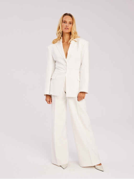 Marlu Marlu Marynarka taliowana Biały Classic Fit