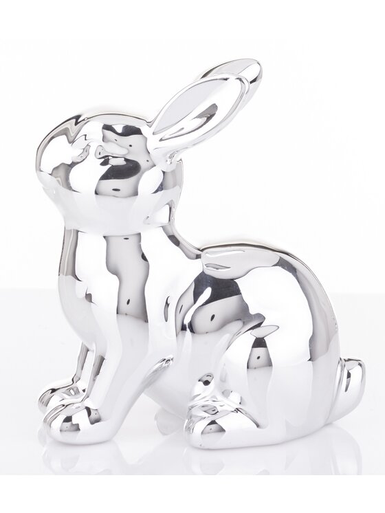 MIAhome MIAhome Figurka Dekoracja króliczek 12,5x11x6 cm VITOSHA srebrny Srebrny