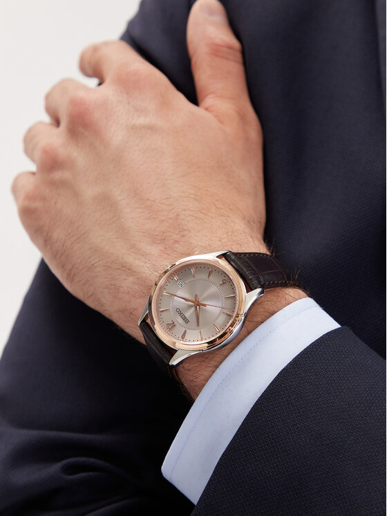 Seiko Seiko Часовник Classic SUR422P1 Кафяв