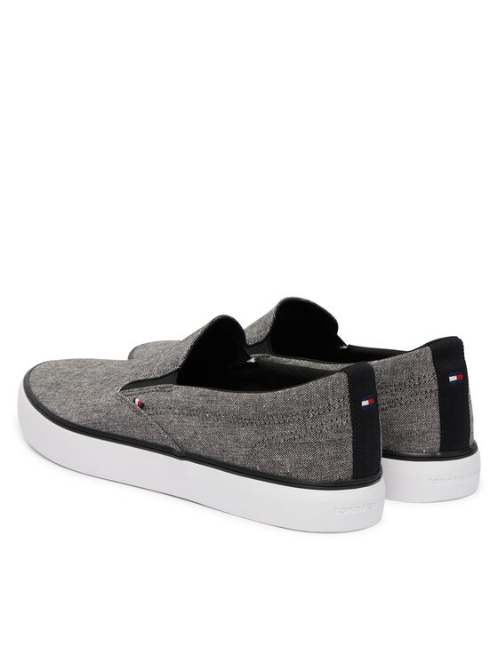 Tommy Hilfiger Tommy Hilfiger Teniși Harlem Core Ii Slip On Chambray FM0FM05819 Gri