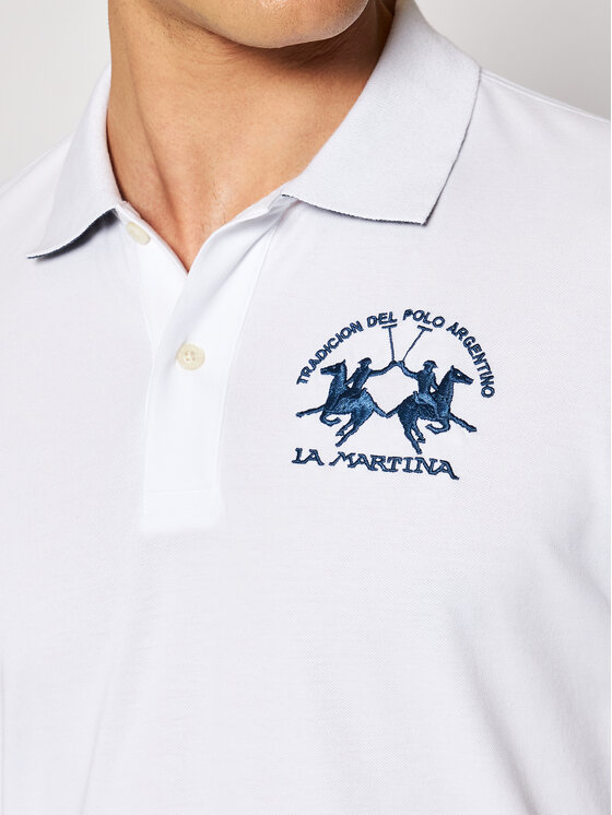 La Martina La Martina Polo majica CCMP01 PK001 Bela Regular Fit
