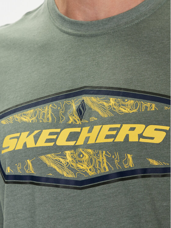 Skechers Skechers T-Shirt Latitude MTS368 Zielony Regular Fit