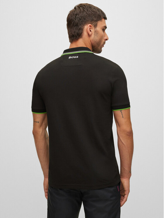 BOSS Boss Тениска с яка и копчета Paddy Pro 50469102 Черен Regular Fit