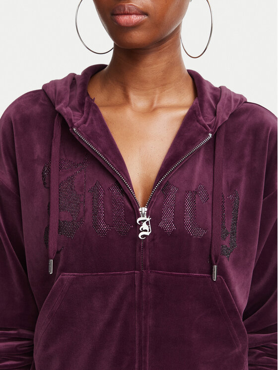 Juicy Couture Juicy Couture Bluza Old Gothic JCWAS226333 Bordowy Slim Fit