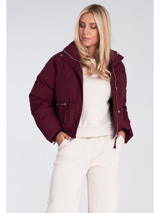 FIGL FIGL Kurtka puchowa M1227 Bordowy Regular Fit