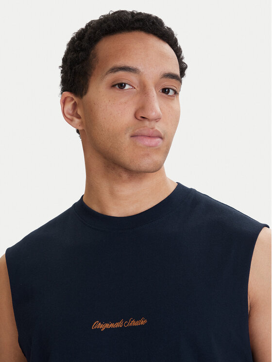 Jack & Jones Jack & Jones Tank top Norrebro Emb 12292009 Tmavomodrá Regular Fit