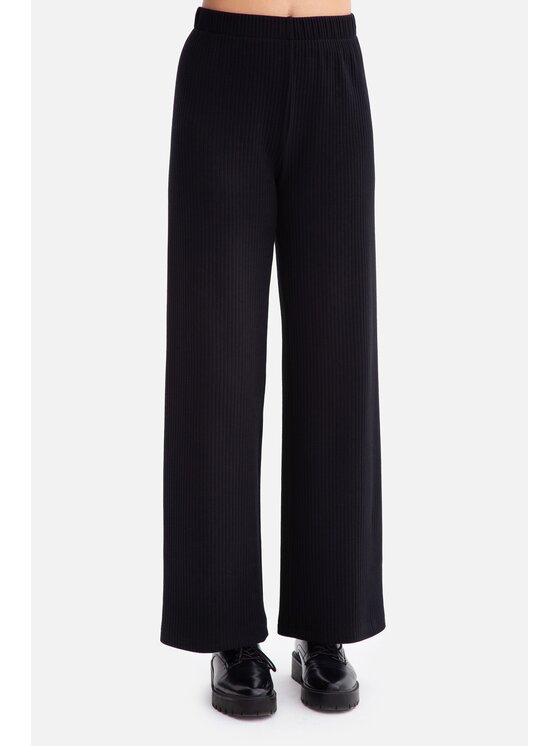 BeWear BeWear Spodnie dzianinowe b300 Czarny Baggy Fit