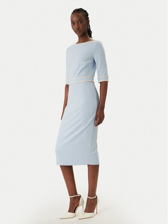 Rinascimento Rinascimento Koktel haljina CFC0127991003 Svijetloplava Slim Fit