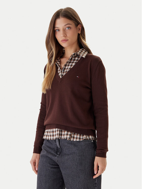 Tommy Jeans Tommy Jeans Sweater Essential DW0DW19888 Barna Regular Fit