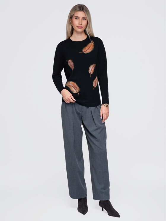 Ombre Ombre Svetr OW-SW-E0027 Černá Regular Fit