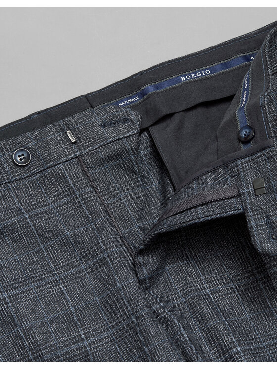 Borgio Borgio Spodnie garniturowe rapallo Szary Slim Fit