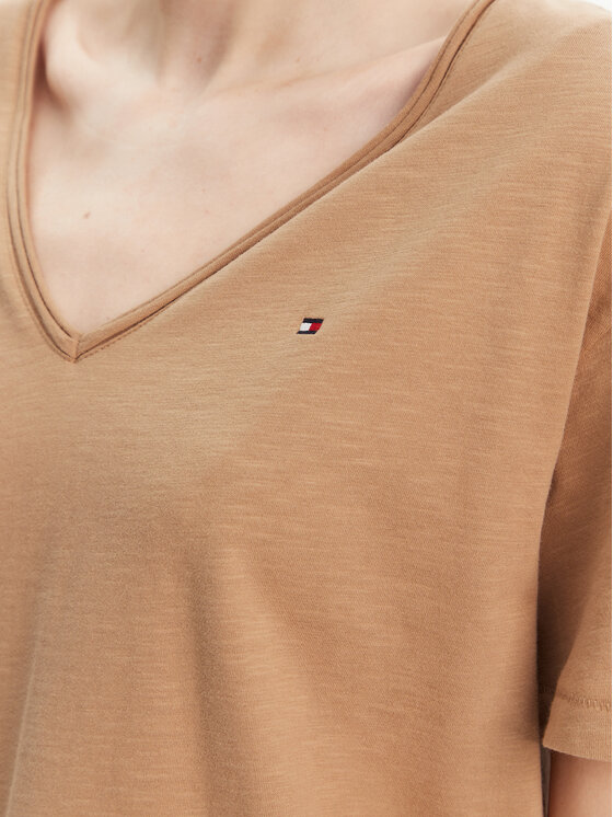 Tommy Hilfiger Tommy Hilfiger T-Shirt WW0WW43901 Béžová Relaxed Fit