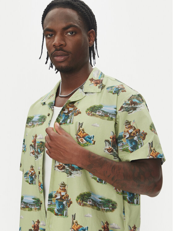 Element Element Koszula Sbxe Camp ELYWT00171 Zielony Regular Fit
