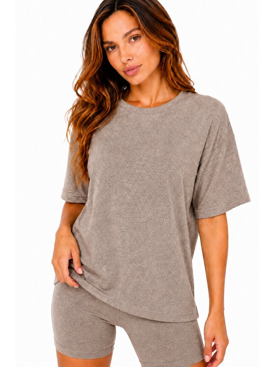 Agatha Studio Agatha Studio Komplet bluzka i spodnie A26LS-KA-K40 Beżowy Slim Fit
