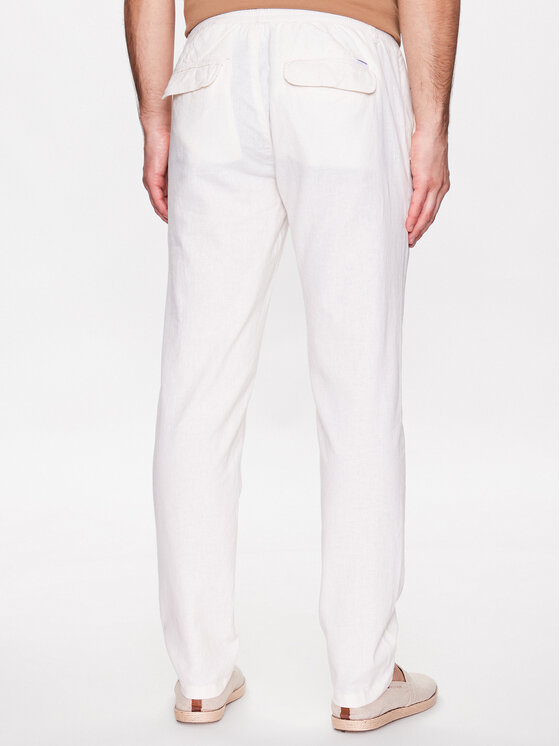 Lindbergh Lindbergh Pantaloni din material 30-008003 Alb Tapered Fit