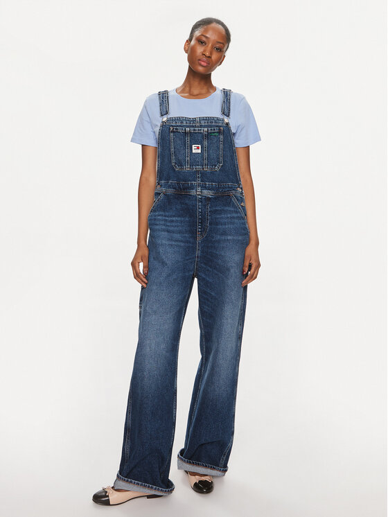 Tommy Jeans Salopette Daisy DW0DW17291 Blu Straight Fit