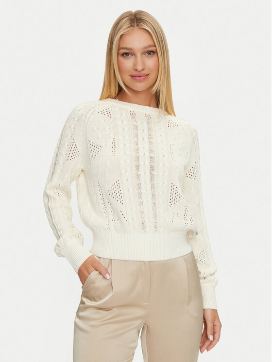 Guess Guess Džemper W4YR11 Z2BB0 Écru Regular Fit