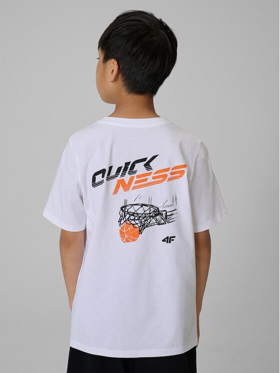 4F 4F T-Shirt 4FJRAW26TTSHM4343-10S Bílá Regular Fit