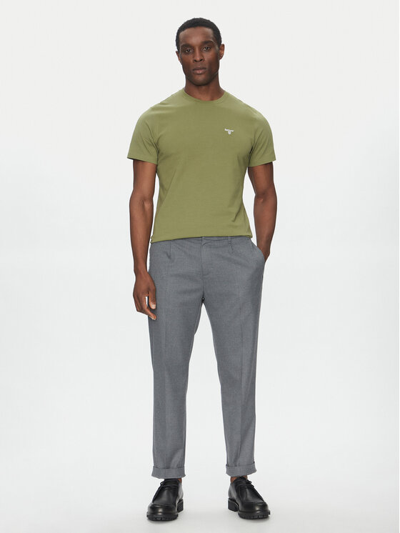 Barbour Barbour Marškinėliai Essential Sports MTS0331OL39 Žalia Tailored Fit